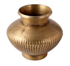 Engraved Brass Water Storage Vessel Or Lota