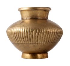 Engraved Brass Water Storage Vessel Or Lota