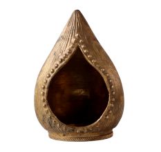Brass Tea Light Holder in the Shape of a Tear Drop
