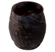 Glass Marble Planter In Black Finish