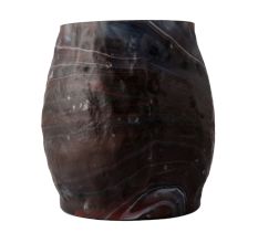Glass Marble Planter In Black Finish
