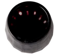 Black Glass Ribbed Vase