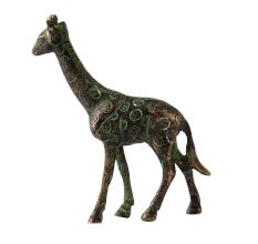 Standing Brass Giraffe Statue