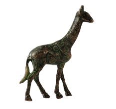 Standing Brass Giraffe Statue