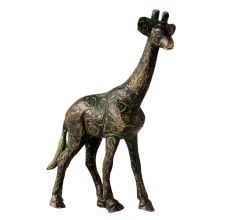 Standing Brass Giraffe Statue