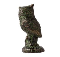 Brass Statue OfÂ Owl Sitting on a Log
