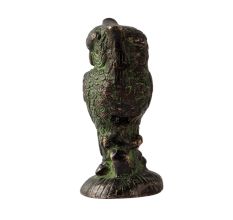 Brass Statue OfÂ Owl Sitting on a Log