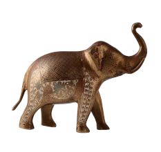 Decorative Brass Statue Of Elephant With Trunk Up