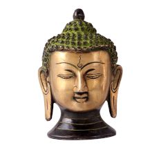 Brass Meditating Buddha Head Statue