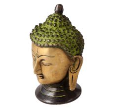 Brass Meditating Buddha Head Statue
