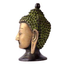 Brass Meditating Buddha Head Statue