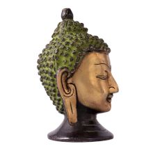 Brass Meditating Buddha Head Statue