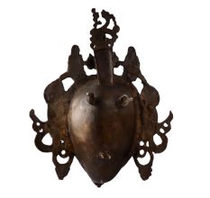Brass Mahakala Mask Wall Hanging