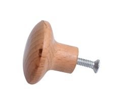 Handmade Plain Natural Wooden Round Cabinet Knobs