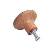 Handmade Plain Natural Wooden Round Cabinet Knobs
