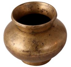 Round Brass Water Pot for Hindu Worship