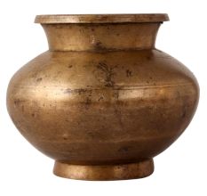 Round Brass Water Pot for Hindu Worship