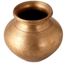 Engraved Ritual Brass Water Pot