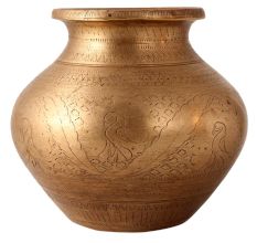 Engraved Ritual Brass Water Pot