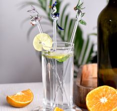 Assorted Glass Cocktail Stirrers Or Swizzle Sticks In Pack Of 6
