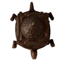 Brass Tortoise Pyramid Meru Shree Yantra In Dark Finish