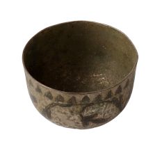 Brass Etched Bowl in Dark Finish