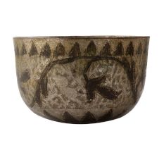 Brass Etched Bowl in Dark Finish