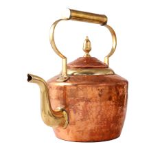 Brass Kettle with Goose Neck Spout In Hand Hammered Finish