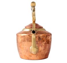 Brass Kettle with Goose Neck Spout In Hand Hammered Finish