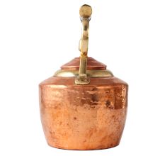 Brass Kettle with Goose Neck Spout In Hand Hammered Finish