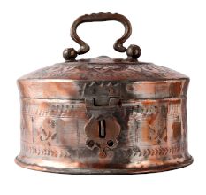 Traditional Copper Box With Kunda And Handle