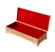 Carved Golden Metal Jewelry Box