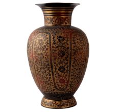 Hand Painted  Brass Mughal Design Flower Vase