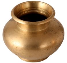 Vintage White Bell Metal Brass Pot