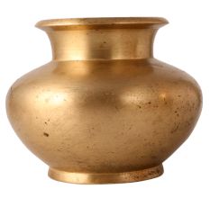 Vintage White Bell Metal Brass Pot