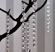 Crystal Clear GlassÂ Garland Strand Chandelier Hanging With 50 Beaded ChainÂ (45 Inch)