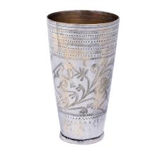 Carved Jai Hind Brass Lassi Glass