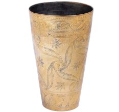 Floral CarvingÂ Brass Punjabi Lassi Glass