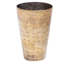 Golden Brass Punjabi Lassi Glass Faded Design