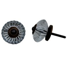 Clear Marigold Glass Knob