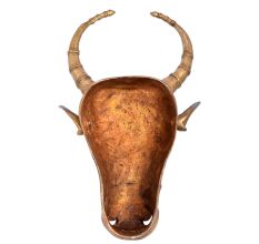 Nandi Mask Wall Hanging In Golden Finish