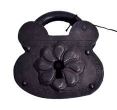 Hand Forged Iron  Gate Padlock With Key