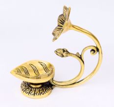 Brass Diya With Flower On Top