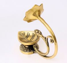 Brass Diya With Flower On Top