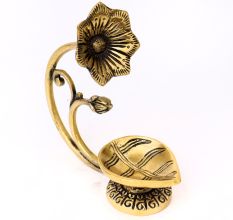 Brass Diya With Flower On Top