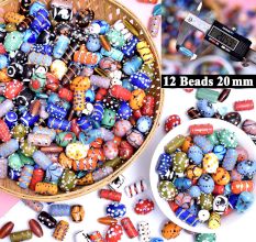 90 Pieces Assorted Glass Beads from 33 mm to 4 mm