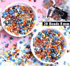 90 Pieces Assorted Glass Beads from 33 mm to 4 mm