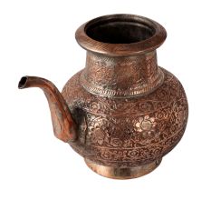 Vintage Holy Water Pot with Floral Motifs