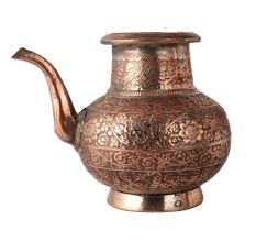 Vintage Holy Water Pot with Floral Motifs