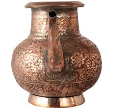 Vintage Holy Water Pot with Floral Motifs
